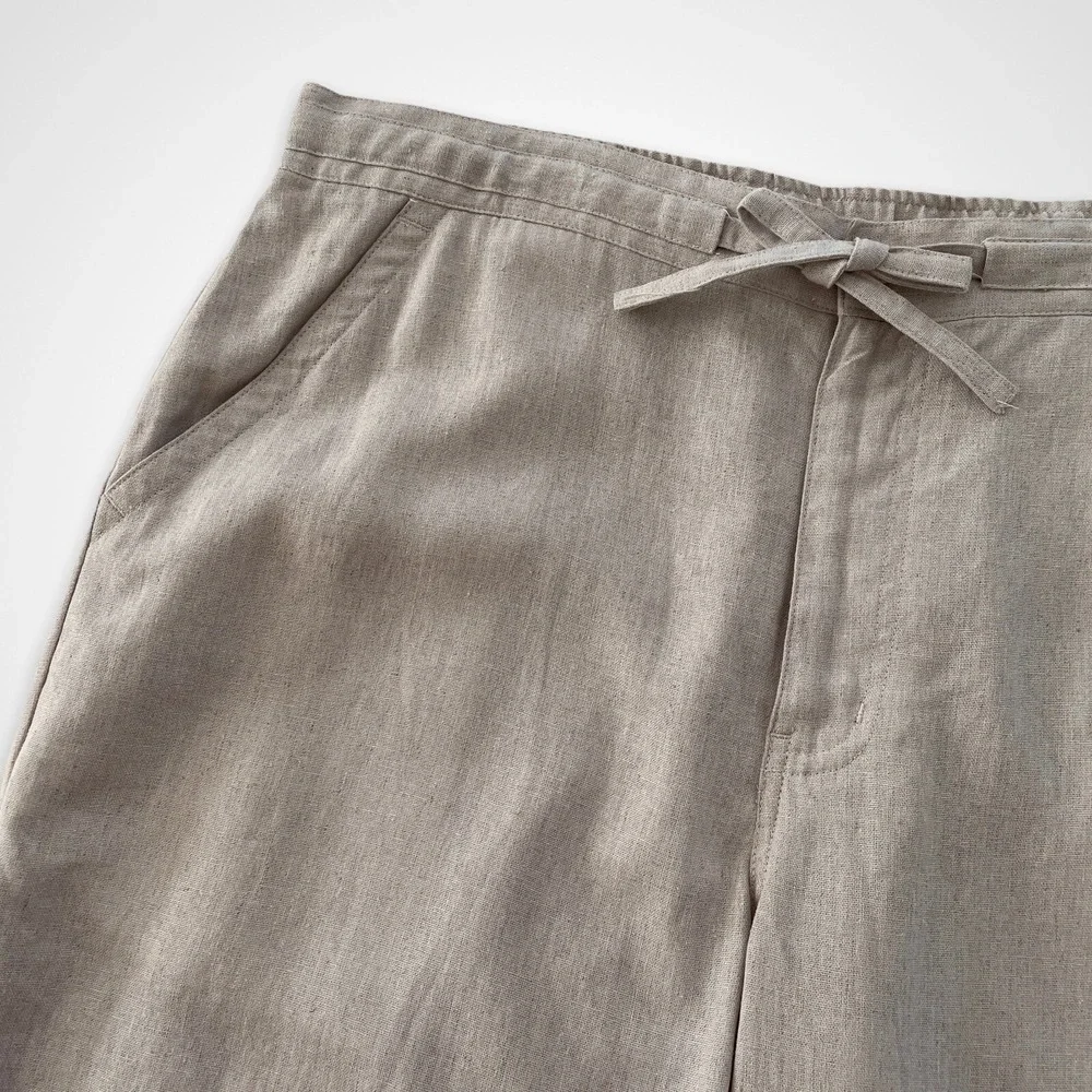 Cubavera Men's Size Large Linen Blend Wide Leg Straight Fit Drawstring Pants NWT